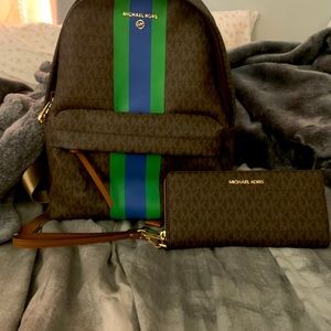 Michael Kors slater backpack and large Continental wallet
